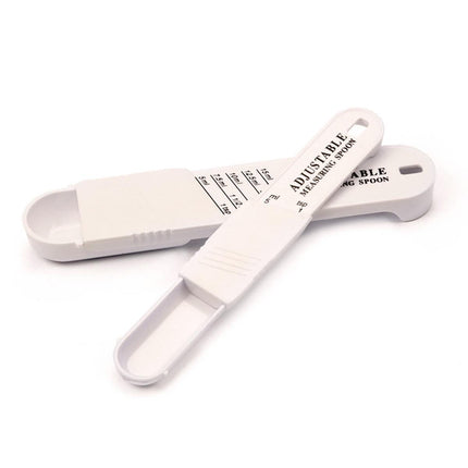 2PCS Adjustable ml Gram Plastic Measuring Spoon Scale Kitchen For Metering Spoon - Black.