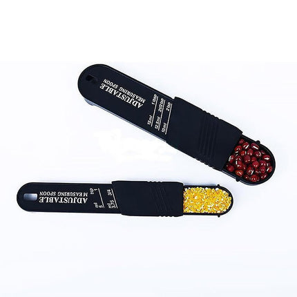 2PCS Adjustable ml Gram Plastic Measuring Spoon Scale Kitchen For Metering Spoon - White.