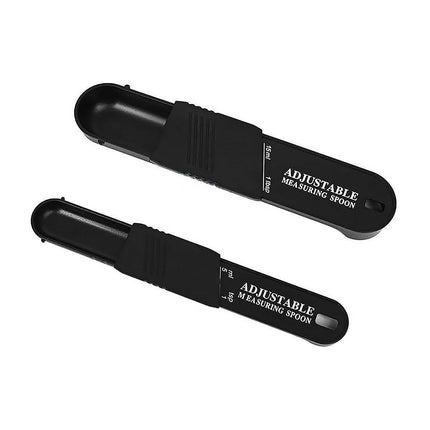 2PCS Adjustable ml Gram Plastic Measuring Spoon Scale Kitchen For Metering Spoon - White.