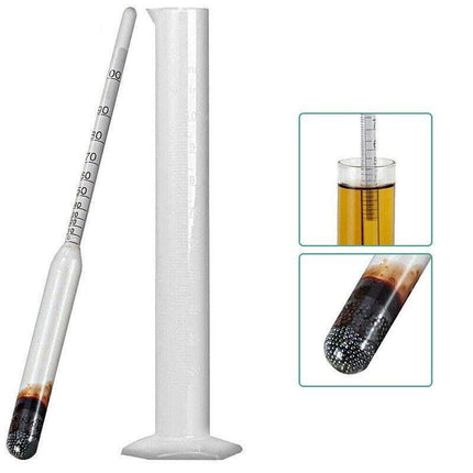 Alcohol Meter Hydrometer 0-100 Percent with 100ml Measuring Cup for Distilling.