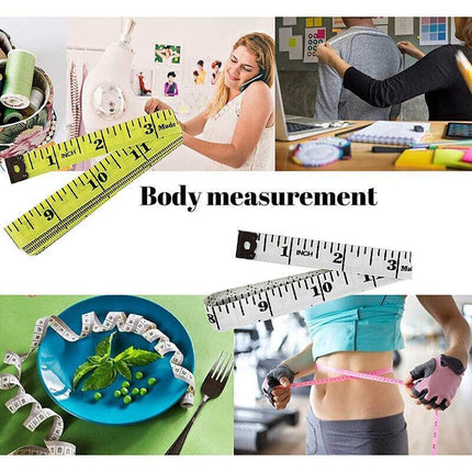 Retractable Tailor Tape Measure 150cm Soft Body Measuring Sewing Ruler - Pink.