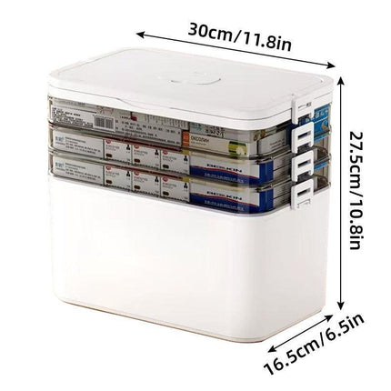 4 Layer Medicine Box Portable Medical Storage Family First Aid Emergency Box.