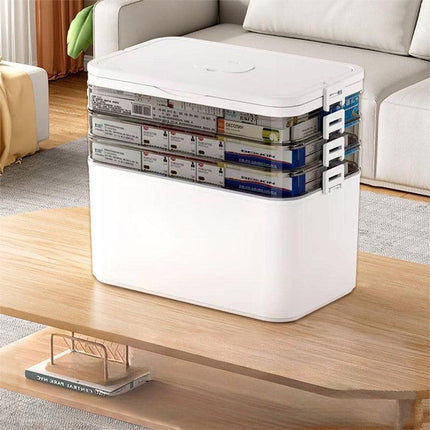 4 Layer Medicine Box Portable Medical Storage Family First Aid Emergency Box.