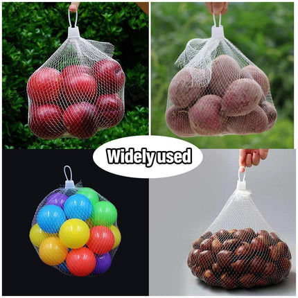 100pcs Nylon Mesh Bag Egg Storage Close Eye Plastic Mesh for Fruits Vegetables - 35cm.