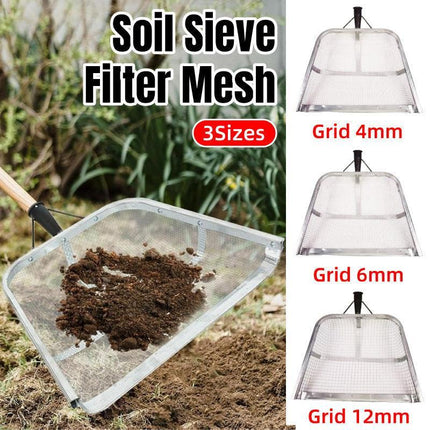 Stainless Steel Soil Sifter Drain Shovel Gardening Mesh Screen Filter Durable - 60MM.