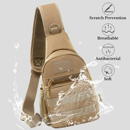 Man Shoulder Backpack Chest Bag Small Sling Cross Body Satchel Bag Outdoor - Camouflage.