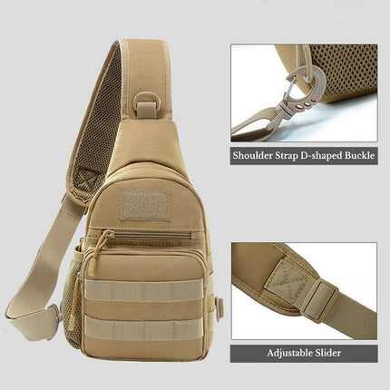 Man Shoulder Backpack Chest Bag Small Sling Cross Body Satchel Bag Outdoor - Camouflage.