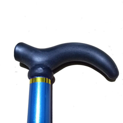 Metal Walking Stick Travel Retractable Cane Pole Compact Adjustable Lightweight - Brown.