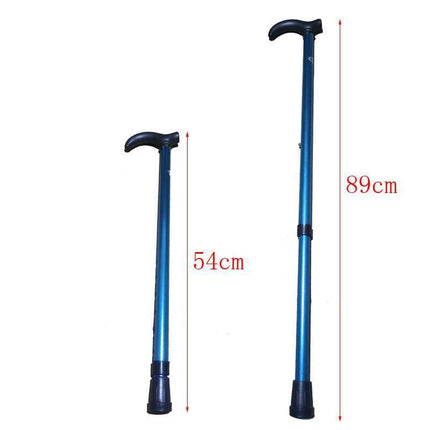 Metal Walking Stick Travel Retractable Cane Pole Compact Adjustable Lightweight - Brown.