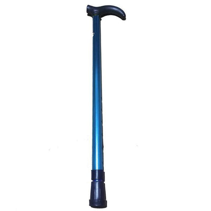Metal Walking Stick Travel Retractable Cane Pole Compact Adjustable Lightweight - Brown.