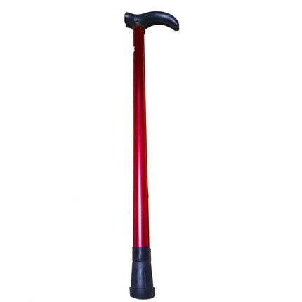 Metal Walking Stick Travel Retractable Cane Pole Compact Adjustable Lightweight - Brown.