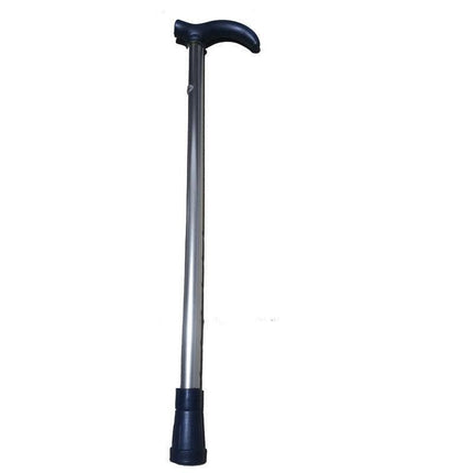 Metal Walking Stick Travel Retractable Cane Pole Compact Adjustable Lightweight - Brown.