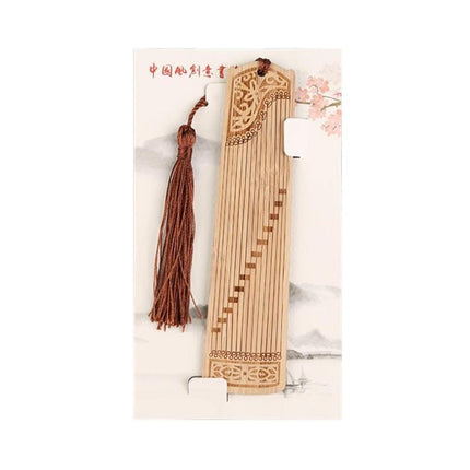 Chinese Style Bass Book Folder Book Clip Bamboo Bookmark Guitar Bookmark Lable - Guzheng.