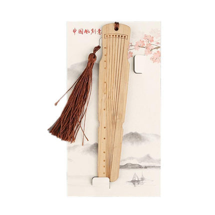 Chinese Style Bass Book Folder Book Clip Bamboo Bookmark Guitar Bookmark Lable - Pipa - Lan.