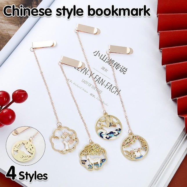 Metal Rabbit Bookmark Tassel Book Pendant Retro Clip School Office Supplies Gift - Cat.