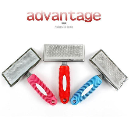 L Size Hair Shedding Grooming Trimmer Comb Brush Slicker Undercoat Rake Pet Dog Cat - Blue.