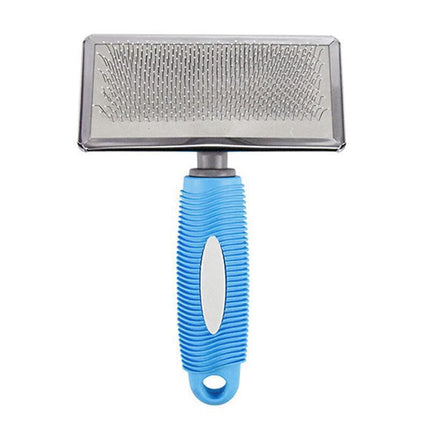 L Size Hair Shedding Grooming Trimmer Comb Brush Slicker Undercoat Rake Pet Dog Cat - Blue.