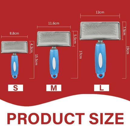 M Size Hair Shedding Grooming Trimmer Comb Brush Slicker Undercoat Rake for Dog Cat - Pink.