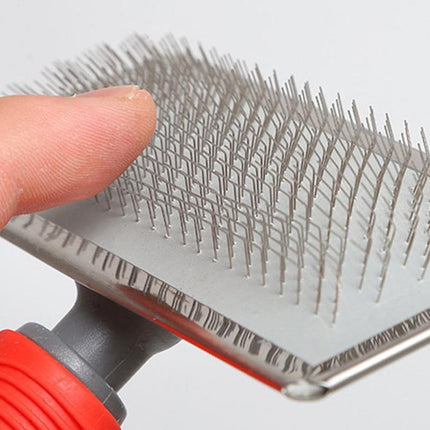 M Size Hair Shedding Grooming Trimmer Comb Brush Slicker Undercoat Rake for Dog Cat - Pink.