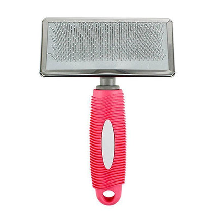 L Size Hair Shedding Grooming Trimmer Comb Brush Slicker Undercoat Rake Pet Dog Cat - Pink.