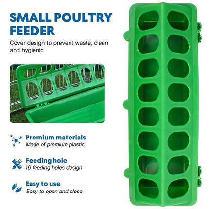 30cm Feeder Storage Trough Quail Drinker Plastic Wild Stable Chick Birds Pigeons - Red.