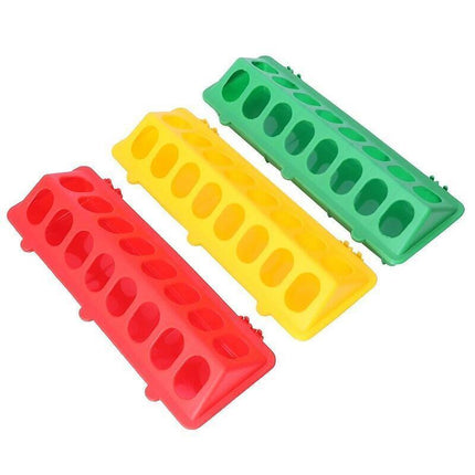 30cm Feeder Storage Trough Quail Drinker Plastic Wild Stable Chick Birds Pigeons - Yellow.