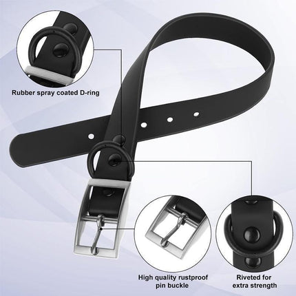 PVC Dog Collar Working Dog Kennels Waterproof Soft Adjustable for Pets M Size - Dark Blue.