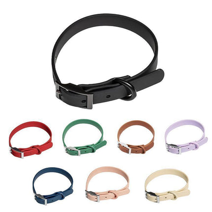 PVC Dog Collar Working Dog Kennels Waterproof Soft Adjustable for Pets L Size - Black.