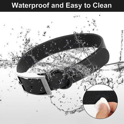 PVC Dog Collar Working Dog Kennels Waterproof Soft Adjustable for Pets L Size - Black.