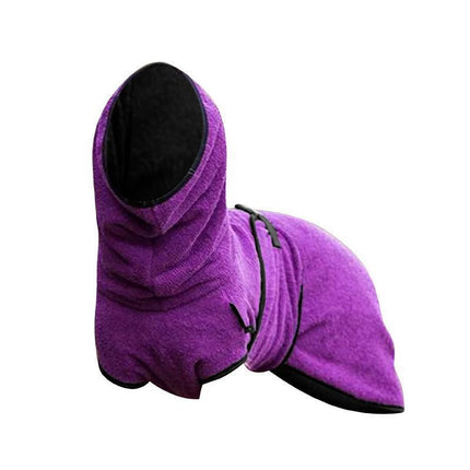 Dog Puppy HoodiesJacket Solid Coat Pet Winter Soft Warm Clothes S-5XL Purple - S.