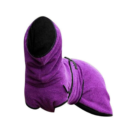 Dog Puppy HoodiesJacket Solid Coat Pet Winter Soft Warm Clothes S-5XL Purple - S.
