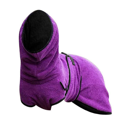 Dog Puppy HoodiesJacket Solid Coat Pet Winter Soft Warm Clothes S-5XL Purple - S.