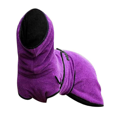 Dog Puppy HoodiesJacket Solid Coat Pet Winter Soft Warm Clothes S-5XL Purple - S.