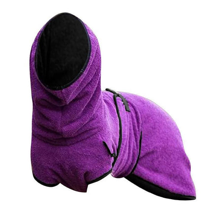 Dog Puppy HoodiesJacket Solid Coat Pet Winter Soft Warm Clothes S-5XL Purple - S.