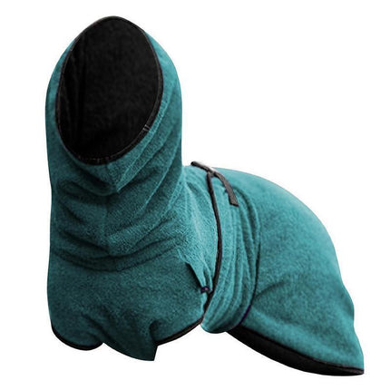 Dog Puppy Hoodies Jacket Solid Coat Pet Winter Soft Warm Clothes S-5XL Lake Blue - S.