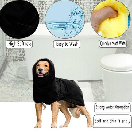 Dog Puppy Hoodies Jacket Solid Coat Pet Winter Soft Warm Clothes S-5XL Lake Blue - 5XL.
