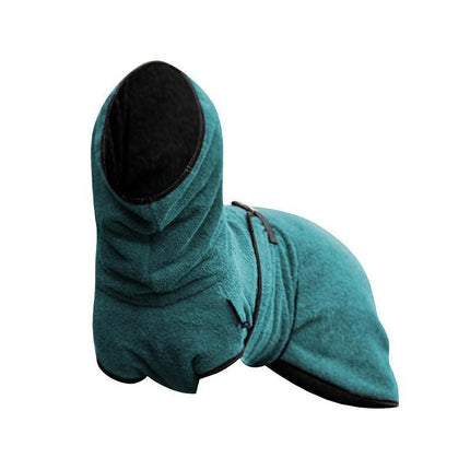 Dog Puppy Hoodies Jacket Solid Coat Pet Winter Soft Warm Clothes S-5XL Lake Blue - 5XL.