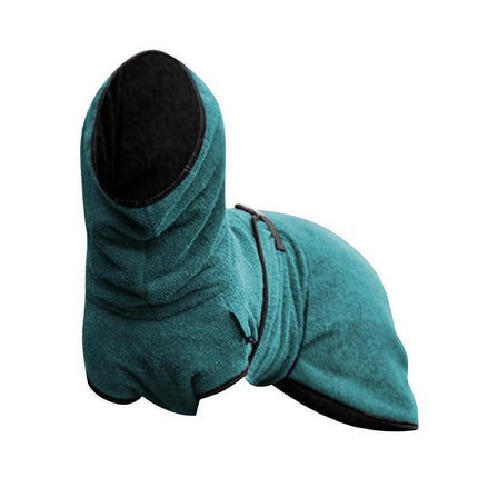 Dog Puppy Hoodies Jacket Solid Coat Pet Winter Soft Warm Clothes S-5XL Lake Blue - 5XL.