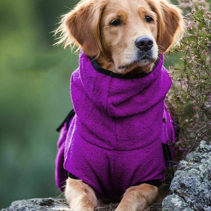 Dog Puppy Hoodies Jacket Solid Coat Pet Winter Soft Warm Clothes S-5XL Black - S.