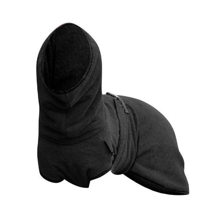 Dog Puppy Hoodies Jacket Solid Coat Pet Winter Soft Warm Clothes S-5XL Black - S.