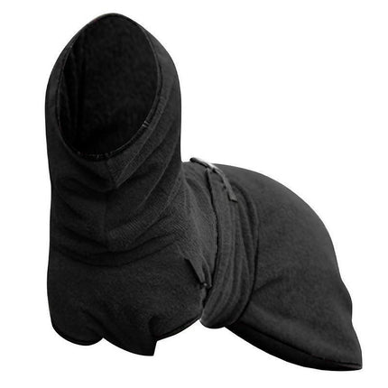 Dog Puppy Hoodies Jacket Solid Coat Pet Winter Soft Warm Clothes S-5XL Black - L.