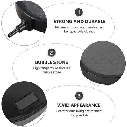 Air Bubble Disk Stone Aquarium Aerator Fish Tank Pump Hydroponics Oxygen - 10cm.