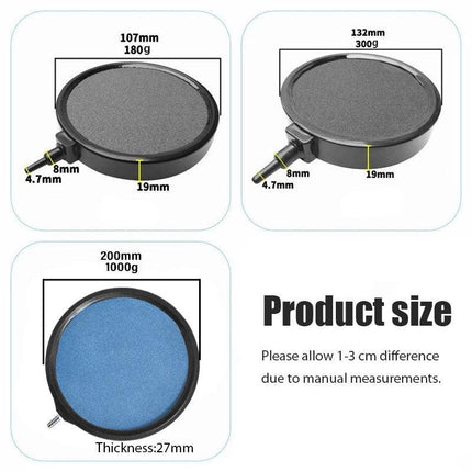 Air Bubble Disk Stone Aquarium Aerator Fish Tank Pump Hydroponics Oxygen - 13cm.
