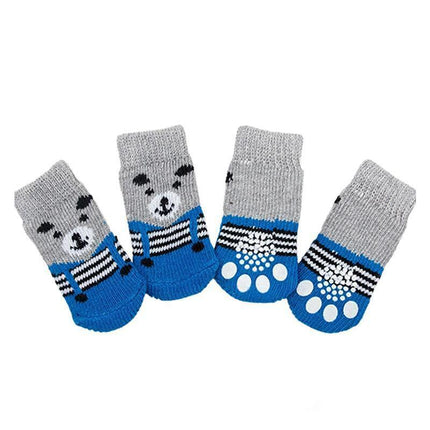 Dog Socks Non-Slip Grip Slip Anti-Slip - Puppy Cat Pet Shoes Slippers M Size - Yellow ducklings.