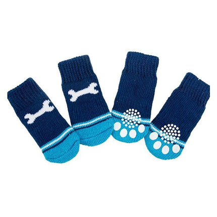 Dog Socks Non-Slip Grip Slip Anti-Slip - Puppy Cat Pet Shoes Slippers M Size - Yellow ducklings.