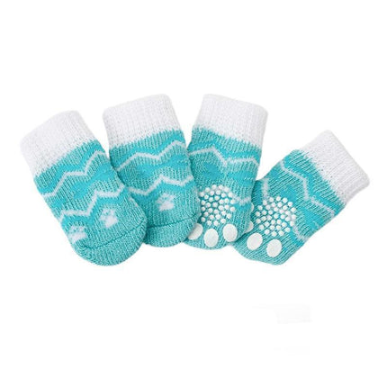 Dog Socks Non-Slip Grip Slip Anti-Slip - Puppy Cat Pet Shoes Slippers M Size - Yellow ducklings.