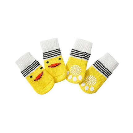 Dog Socks Non-Slip Grip Slip Anti-Slip - Puppy Cat Pet Shoes Slippers S Size - Red Mickey.