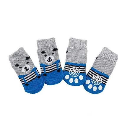 Dog Socks Non-Slip Grip Slip Anti-Slip - Puppy Cat Pet Shoes Slippers S Size - Red Mickey.