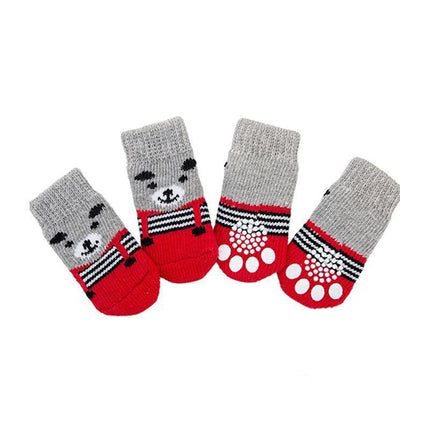 Dog Socks Non-Slip Grip Slip Anti-Slip - Puppy Cat Pet Shoes Slippers S Size - Yellow Kumamoto.