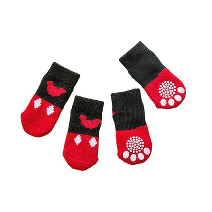 Dog Socks Non-Slip Grip Slip Anti-Slip - Puppy Cat Pet Shoes Slippers S Size - Water green ripples.